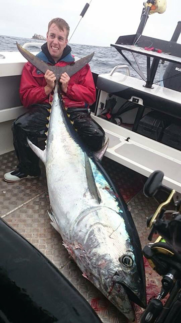ANGLER: Evan Richards SPECIES: Southern Bluefin Tuna WEIGHT: 102.8kg LURE: JB Lures, Micro Dingo